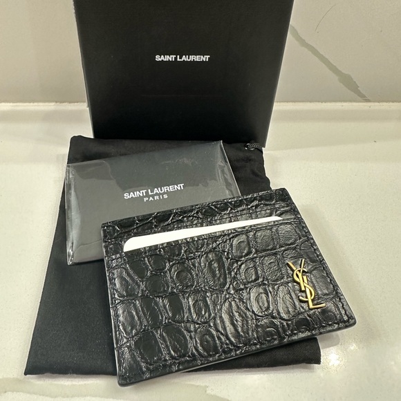 Yves Saint Laurent Accessories - YSL Crocodile Card Holder